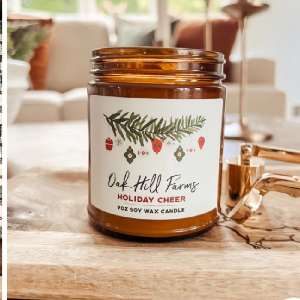 Oak Hill Farms Soy Candle MSRP $22 Orange Peel, Cinnamon, Lemon, Apple Cider